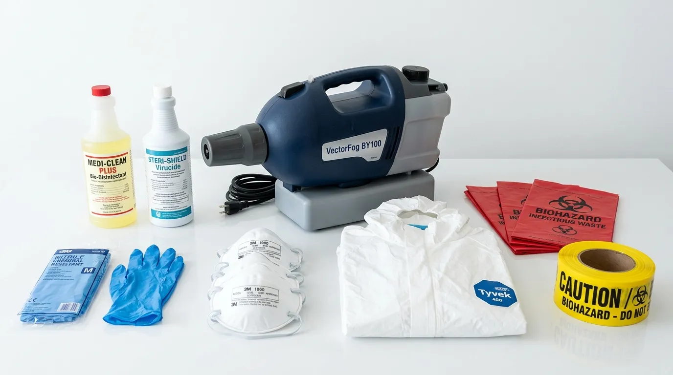 Professional biohazard remediation crew working in North Ogden